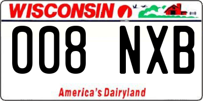 WI license plate 008NXB