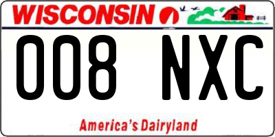WI license plate 008NXC
