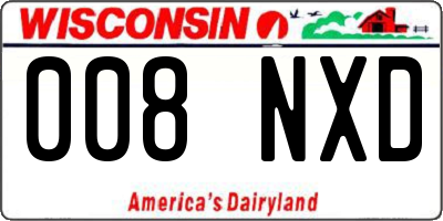 WI license plate 008NXD
