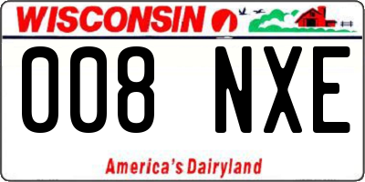WI license plate 008NXE
