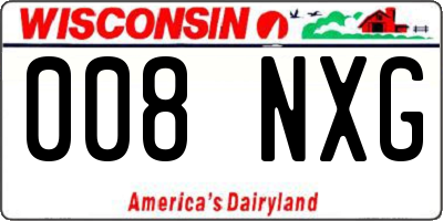 WI license plate 008NXG