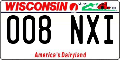 WI license plate 008NXI