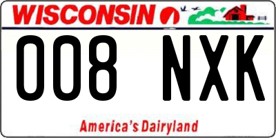 WI license plate 008NXK
