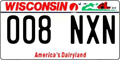 WI license plate 008NXN