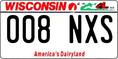 WI license plate 008NXS