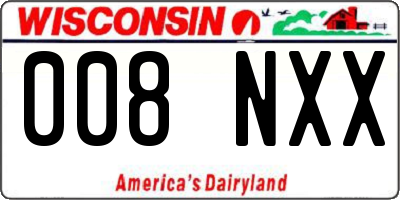 WI license plate 008NXX