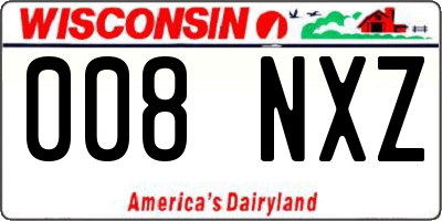 WI license plate 008NXZ