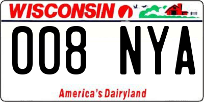 WI license plate 008NYA