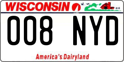 WI license plate 008NYD