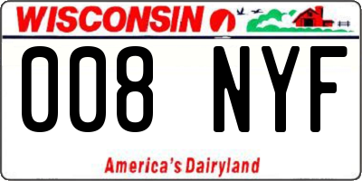 WI license plate 008NYF