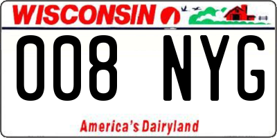 WI license plate 008NYG