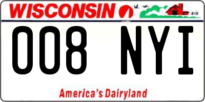 WI license plate 008NYI