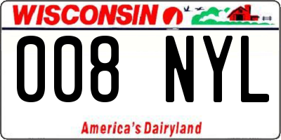 WI license plate 008NYL