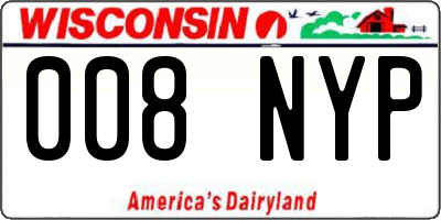 WI license plate 008NYP