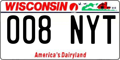 WI license plate 008NYT