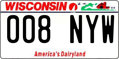 WI license plate 008NYW