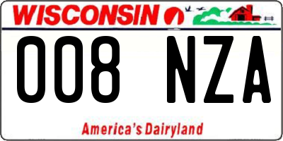 WI license plate 008NZA