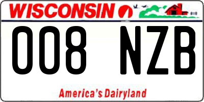 WI license plate 008NZB