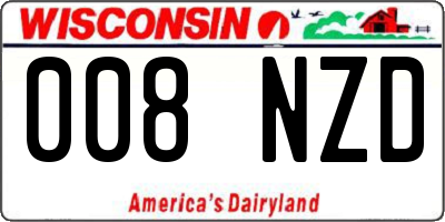 WI license plate 008NZD