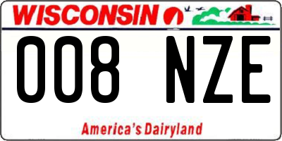 WI license plate 008NZE