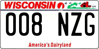 WI license plate 008NZG