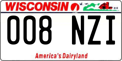 WI license plate 008NZI