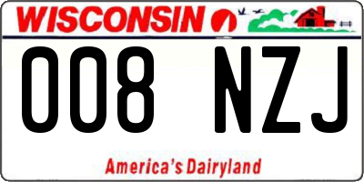 WI license plate 008NZJ