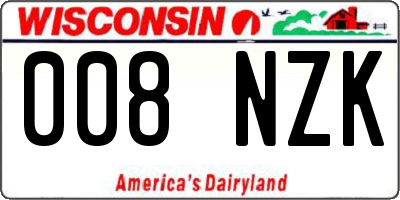 WI license plate 008NZK