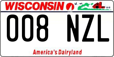 WI license plate 008NZL
