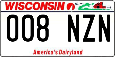 WI license plate 008NZN