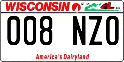 WI license plate 008NZO