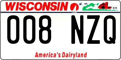 WI license plate 008NZQ