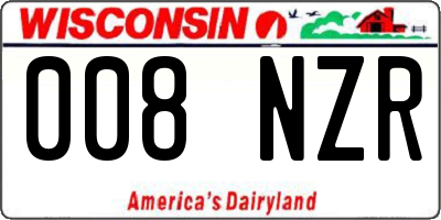 WI license plate 008NZR
