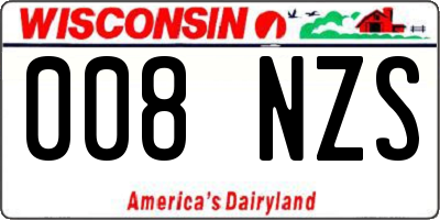 WI license plate 008NZS
