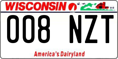 WI license plate 008NZT
