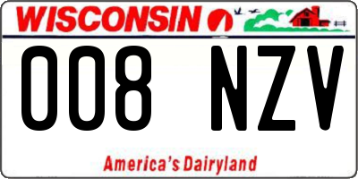 WI license plate 008NZV