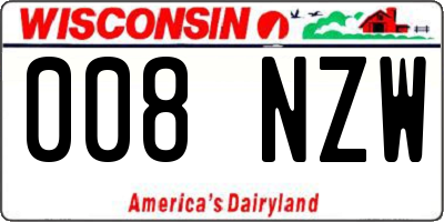 WI license plate 008NZW