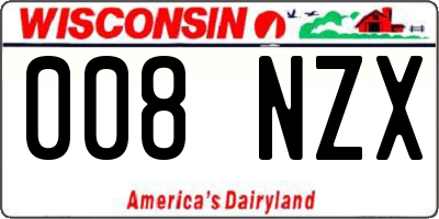WI license plate 008NZX