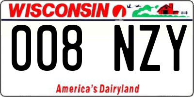 WI license plate 008NZY