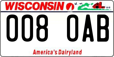 WI license plate 008OAB