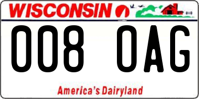 WI license plate 008OAG