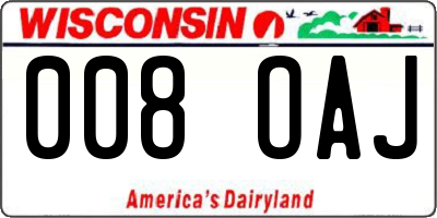 WI license plate 008OAJ