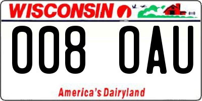 WI license plate 008OAU