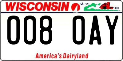 WI license plate 008OAY