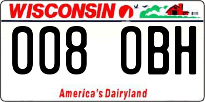 WI license plate 008OBH