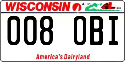WI license plate 008OBI