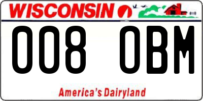 WI license plate 008OBM