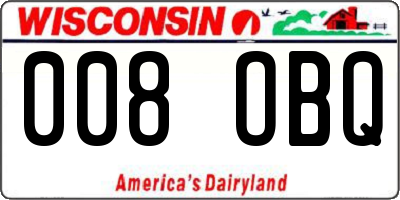 WI license plate 008OBQ
