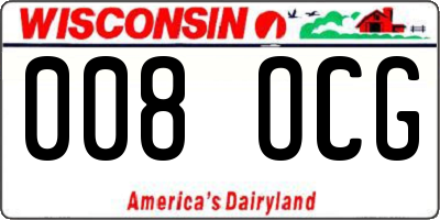 WI license plate 008OCG