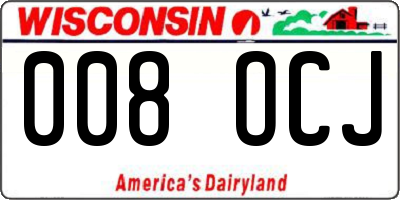 WI license plate 008OCJ